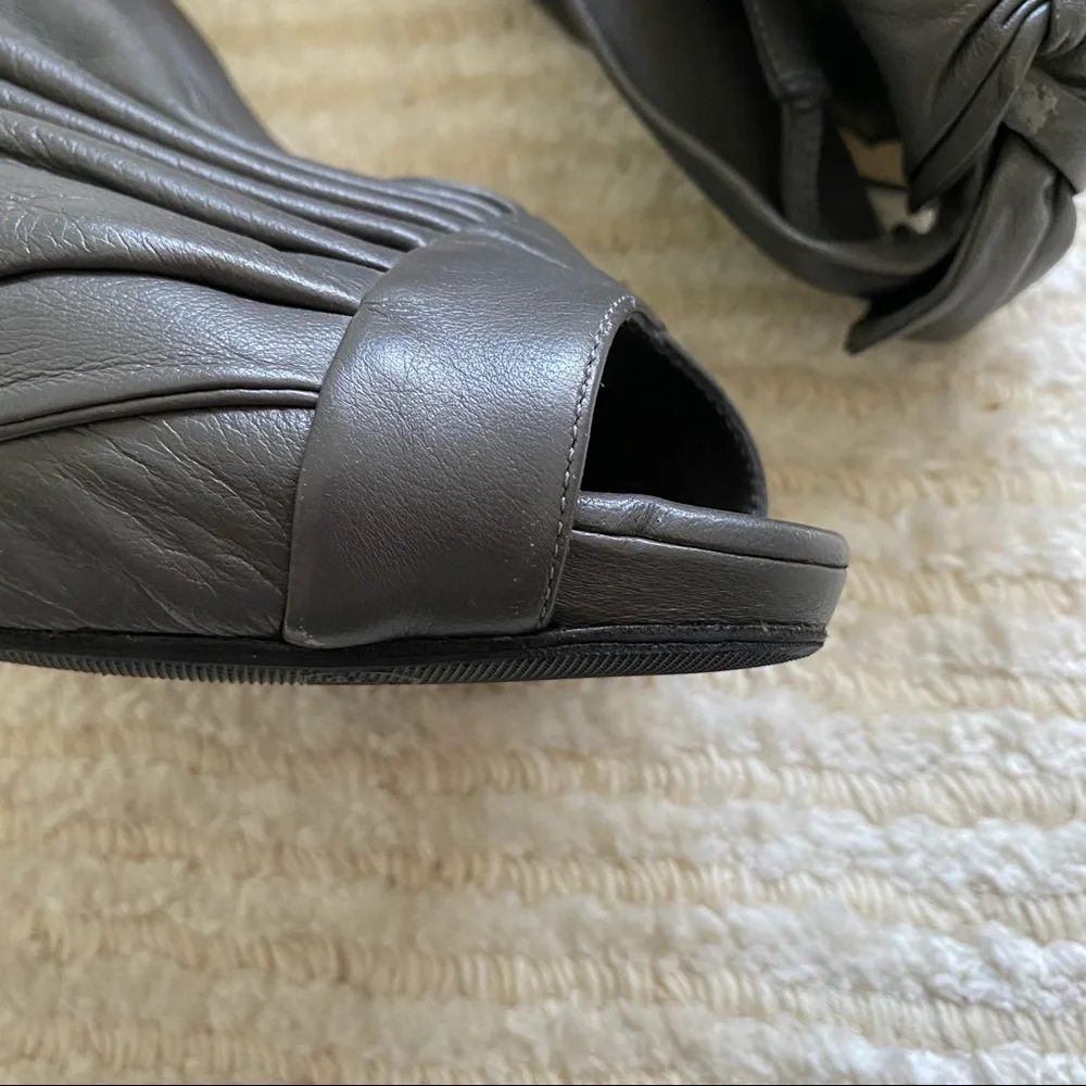 Christian Dior grey leather sling back heels